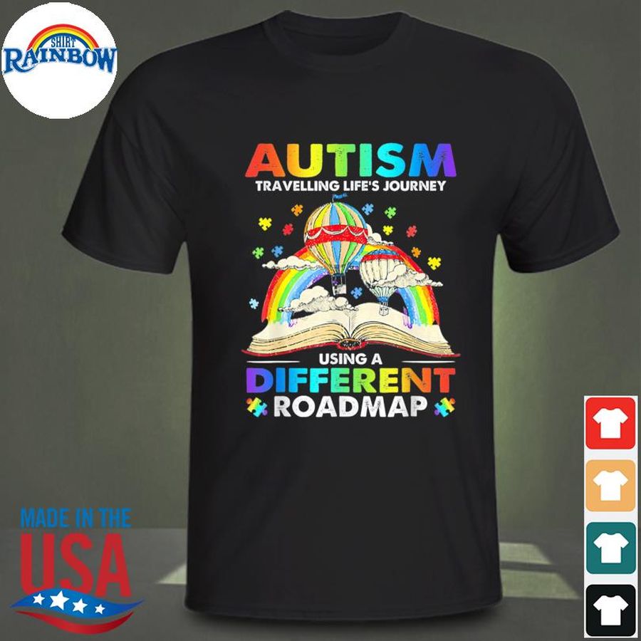Autism travelling life's journey using a different roadmap shirt