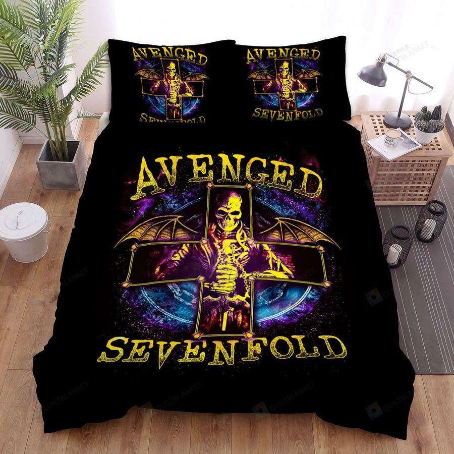Avenged Sevenfold Skeleton With Wings Symbol Bed Sheets Spread Comforter Duvet Cover Bedding Sets