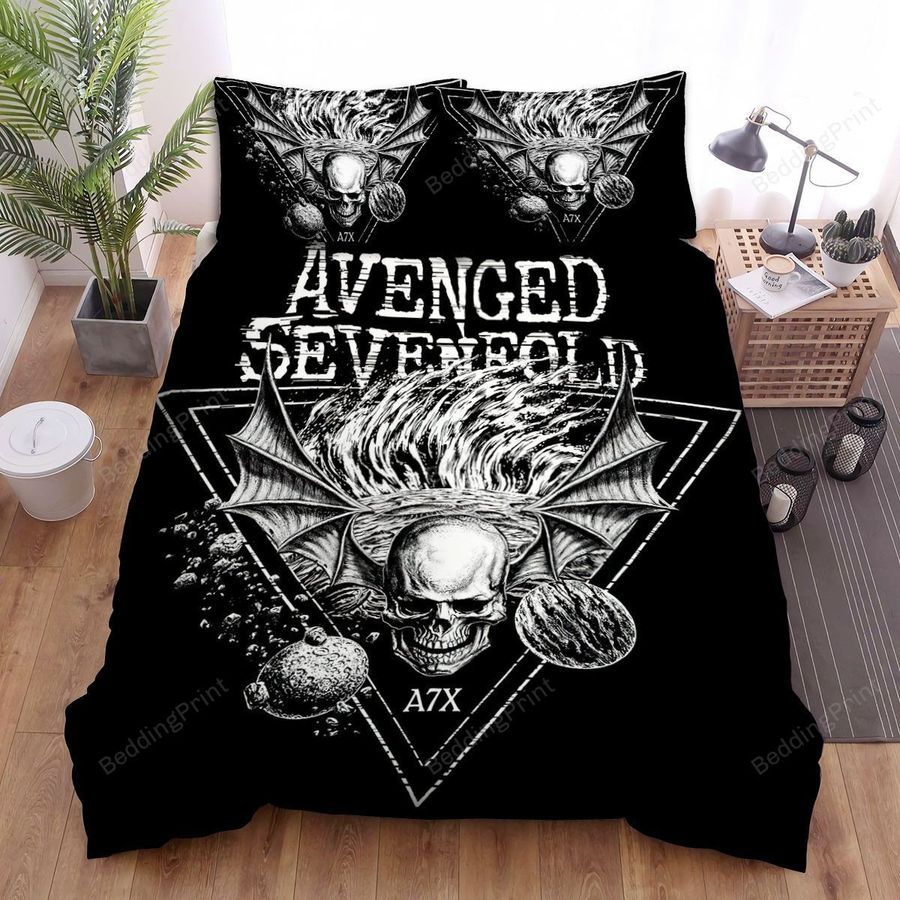 Avenged Sevenfold Skull With The Planets Art Bed Sheets Duvet Cover Bedding Sets