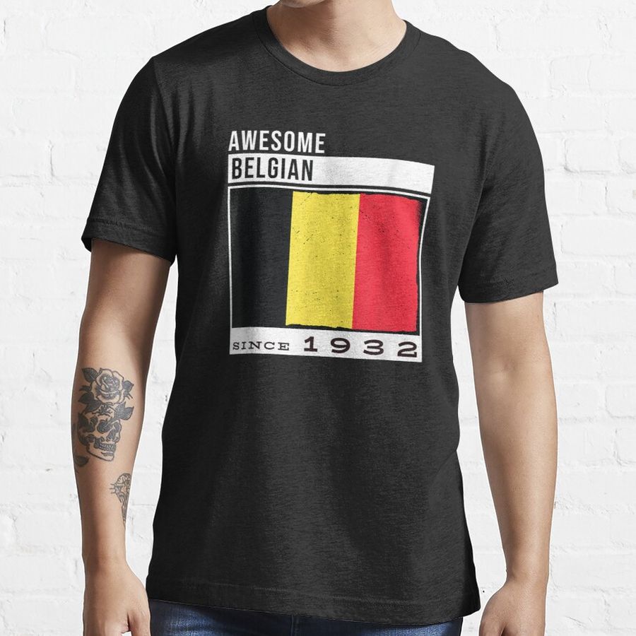 Awesome Belgian Since 1932 Belgian 90th Birthday Essential T-Shirt