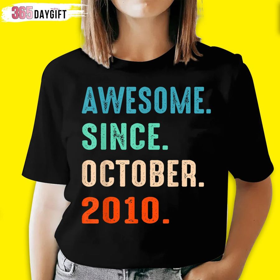 Awesome Since October 2010 12Th Birthday 12 Years Old Gifts T Shirt