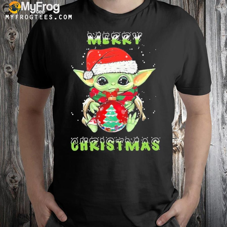 Baby Yoda Christmas Star wars Christmas baby Yoda with xmas ball shirt