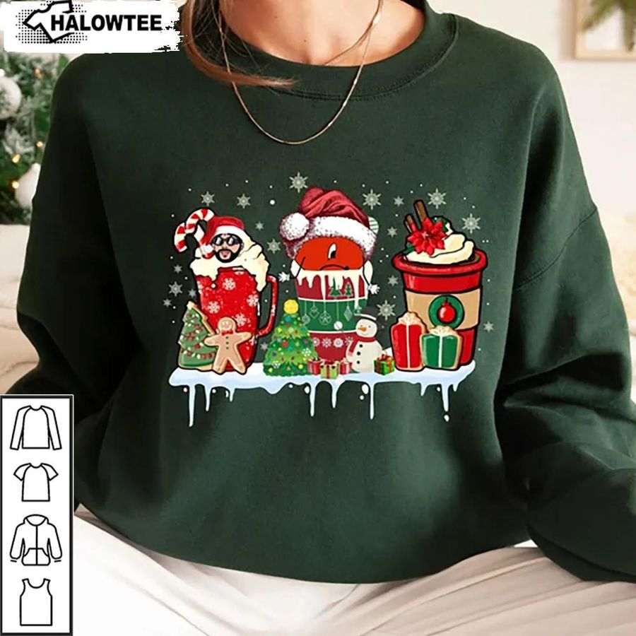 Bad Bunny Christmas Shirt Graphic Mugs Coffee Gingerbread Snowman Unisex