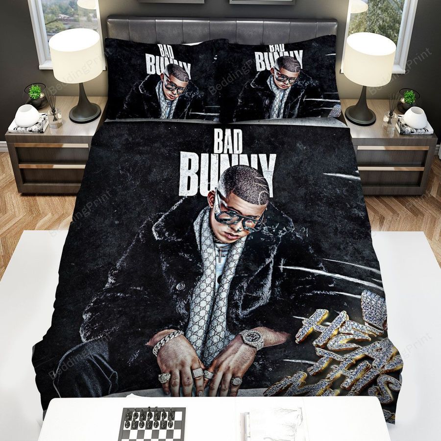 Bad Bunny Hear This Music Bed Sheets Duvet Cover Bedding Sets