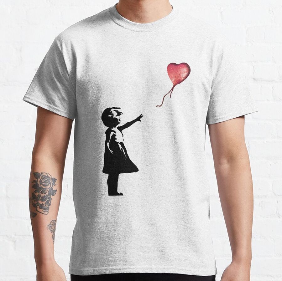 Banksy - Girl with balloon red Classic T-Shirt