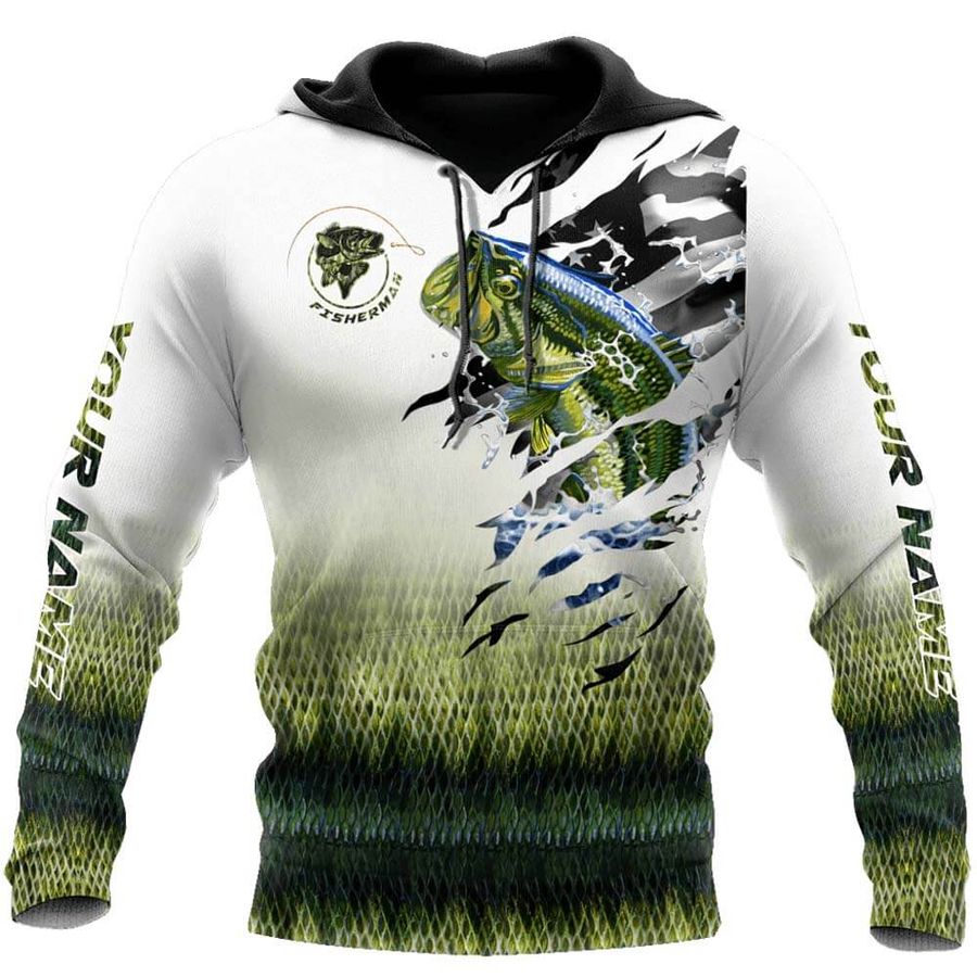Bass Fishing Escape Skin Camo Personalized 3D Hoodie Fishing Gifts For Dad