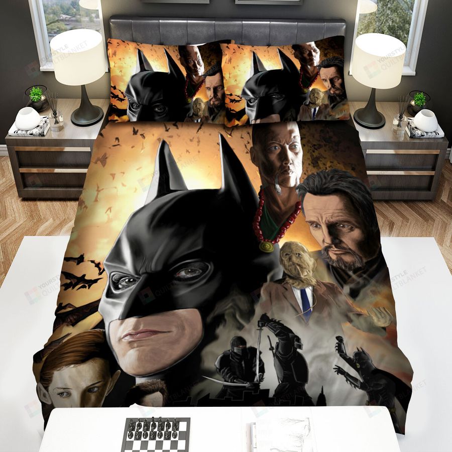 Batman Begins Movie Art Ii Poster Bed Sheets Spread Comforter Duvet Cover Bedding Sets
