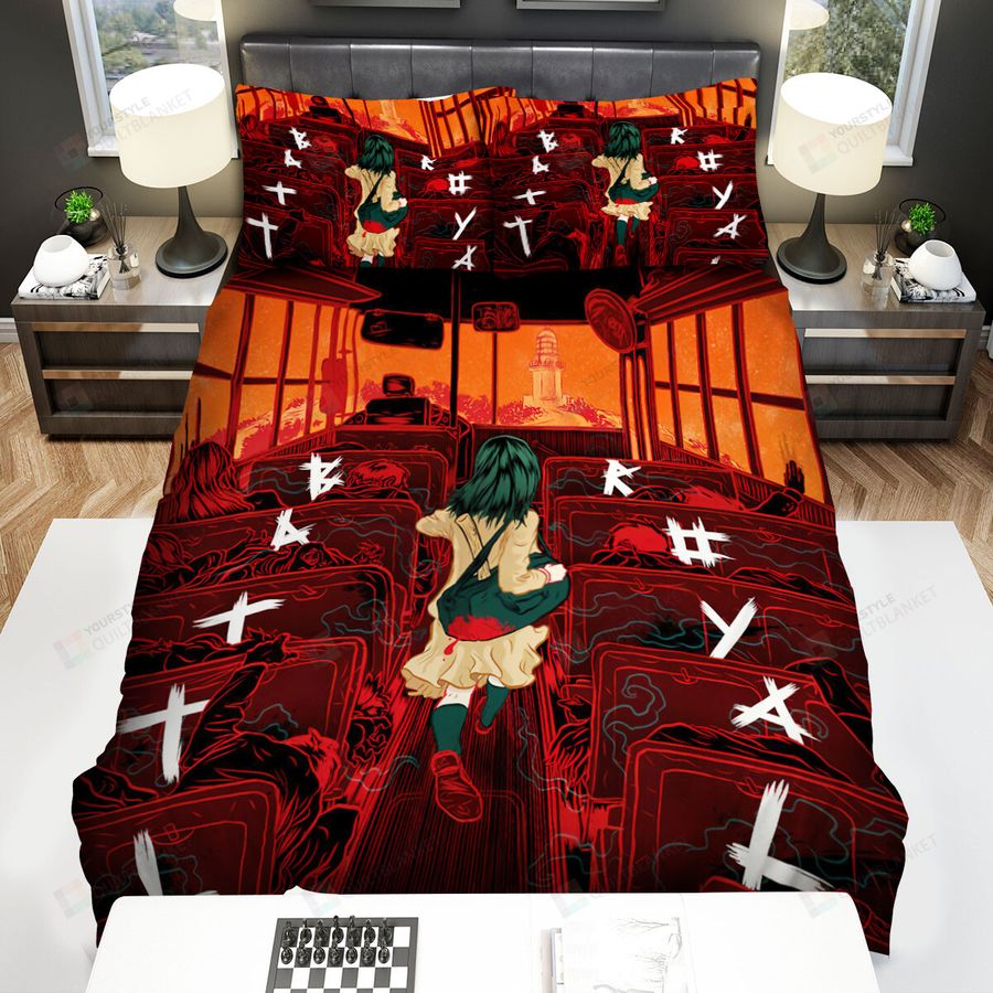 Battle Royale (2000) Movie Bus Art Poster Bed Sheets Spread Comforter Duvet Cover Bedding Sets