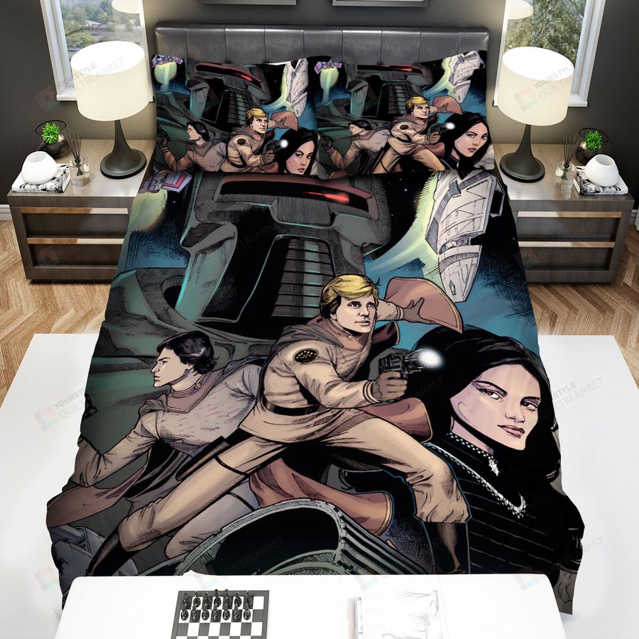 Battlestar Galactica (2004–2009) Counterstrike Movie Poster Bed Sheets Spread Comforter Duvet Cover Bedding Sets