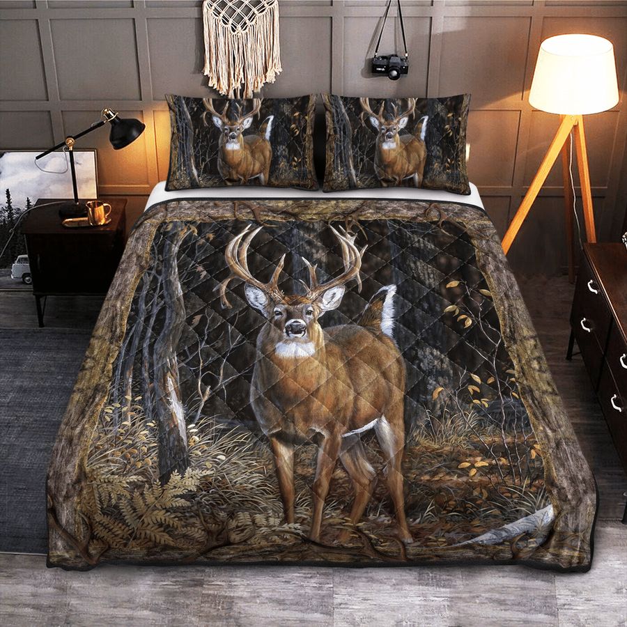 Beautiful Deer Quilt Bedding Set