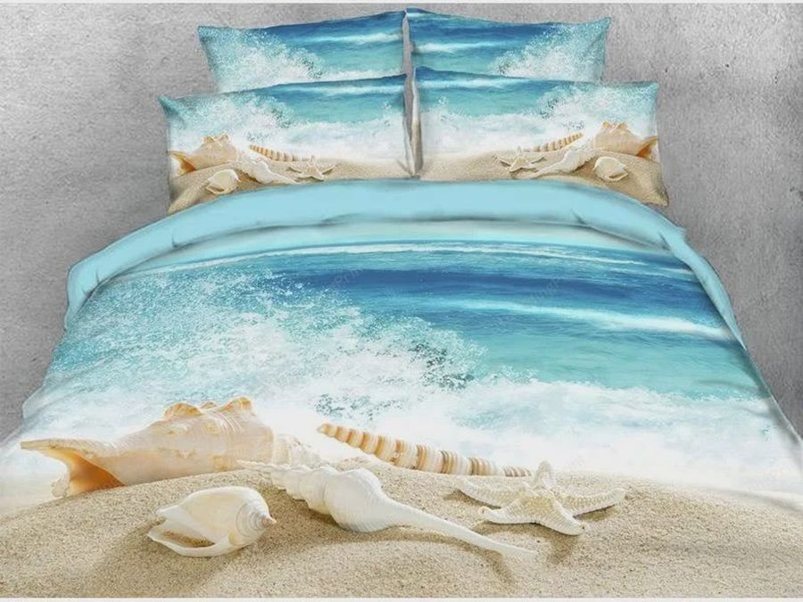 Beautiful Shells On The Beach 3D Printedcotton Bed Sheets Duvet Cover Bedding Sets