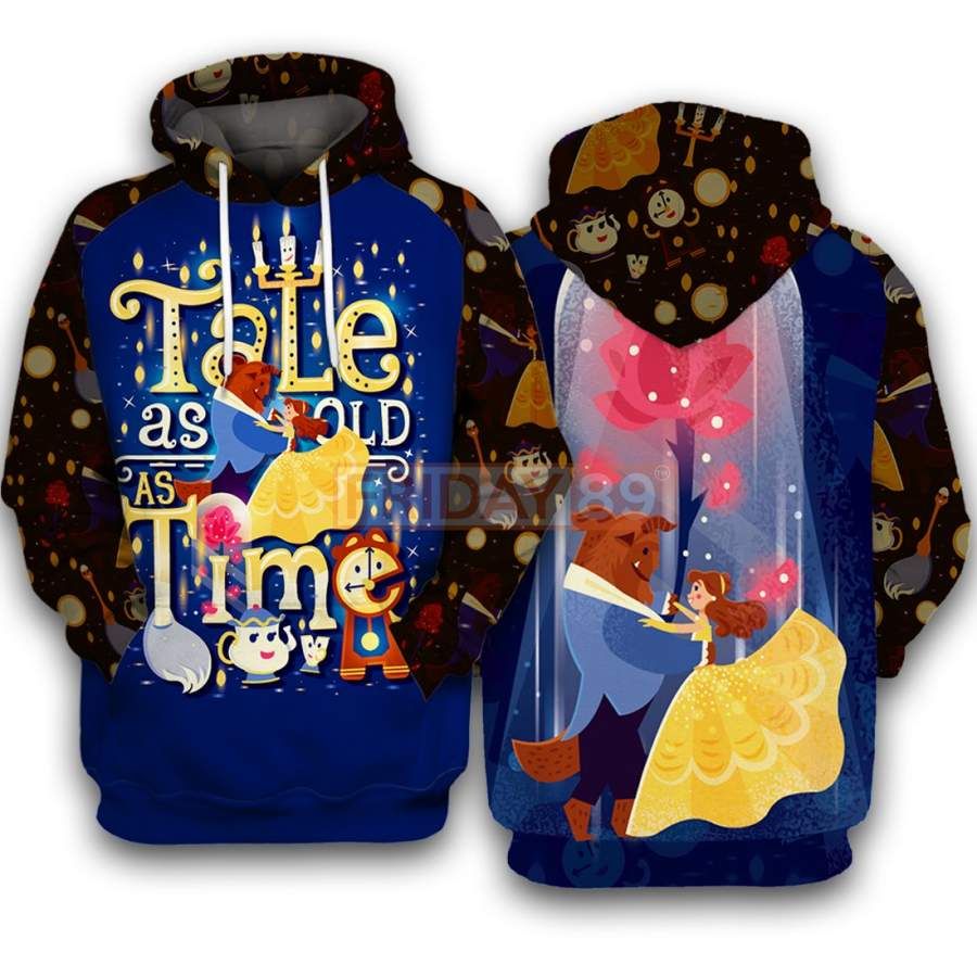 Beauty & The Beast Tale As Old As Time 3D Print Hoodie T-shirt