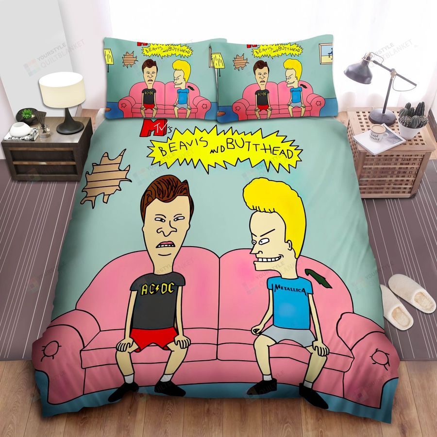Beavis And Butthead In Their Room Bed Sheets Spread Comforter Duvet Cover Bedding Sets
