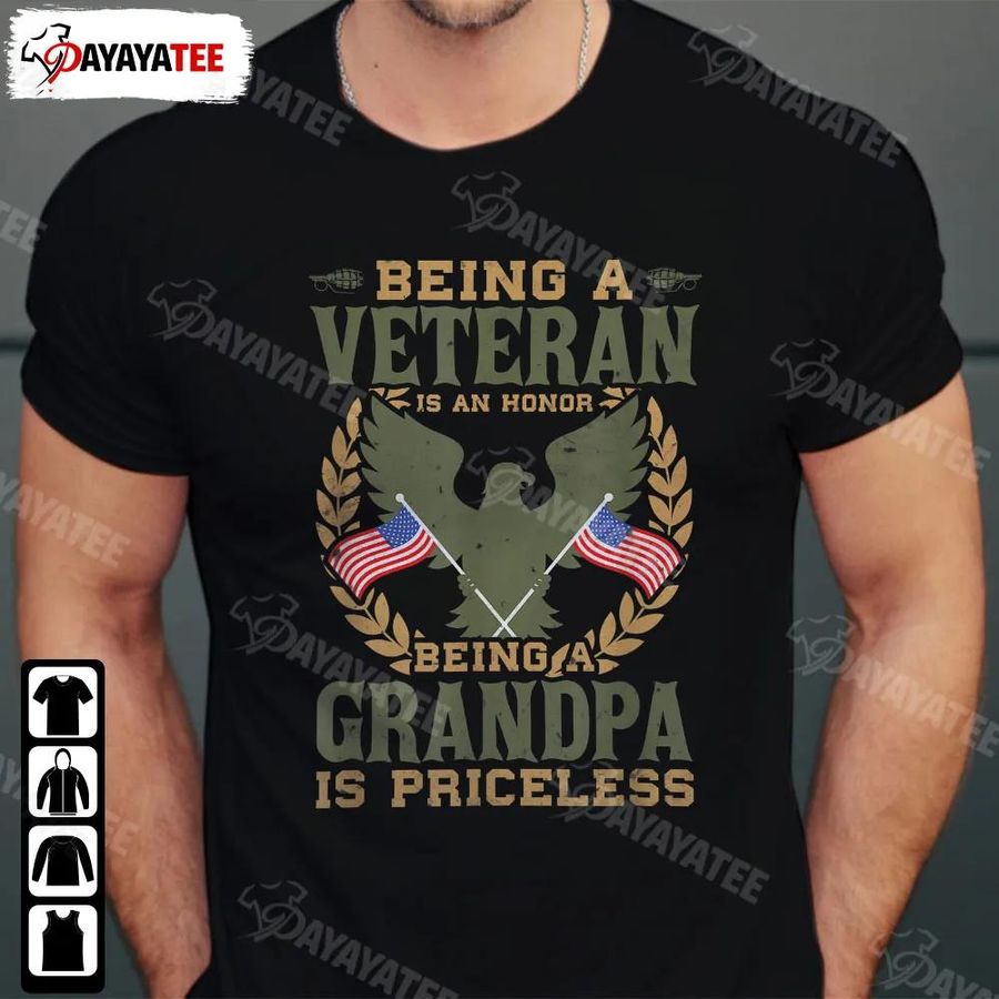 Being A Grandpa Is Princeless Shirt Being A Veteran Is A Honor American Flag Usaf
