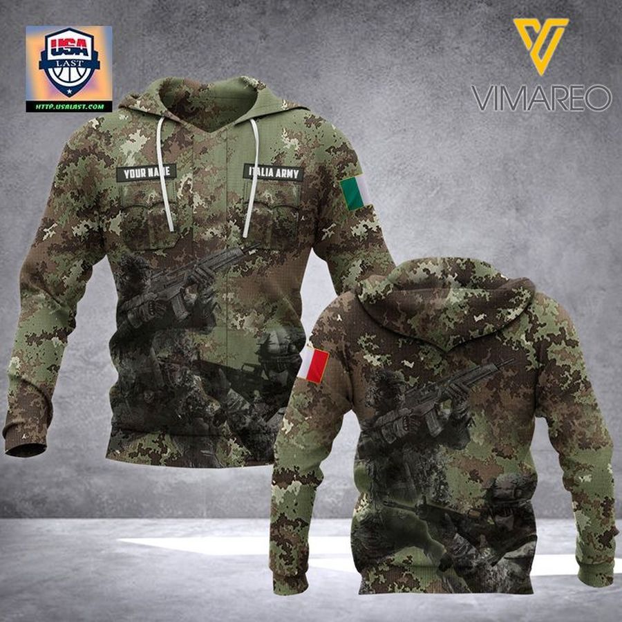Best Gift - Italian Army Art Combat Custom Name 3D Hoodie