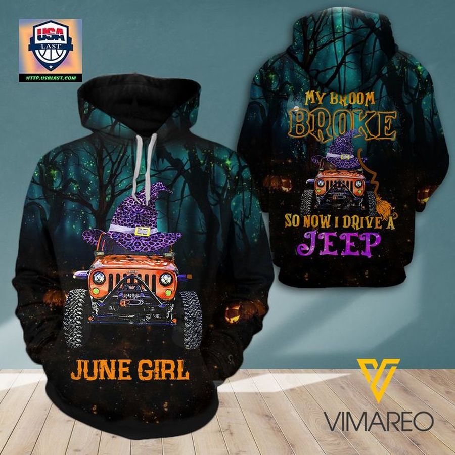 Best Gift - June Girl Drive A Jeep Happy Halloween 3D Hoodie