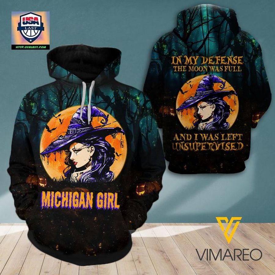 Best Gift - Michigan Girl Happy Halloween 3D Full Print Hoodie