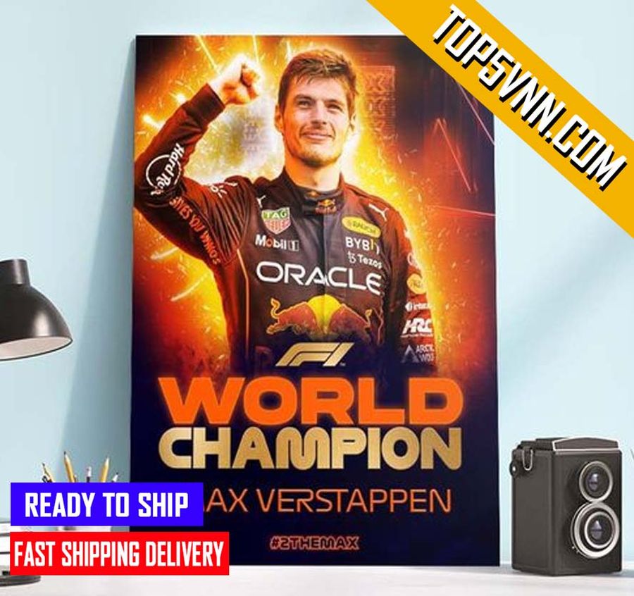 BEST SELLING 2022 F1 World Champion Max Verstappen Second Title Gift Poster Canvas