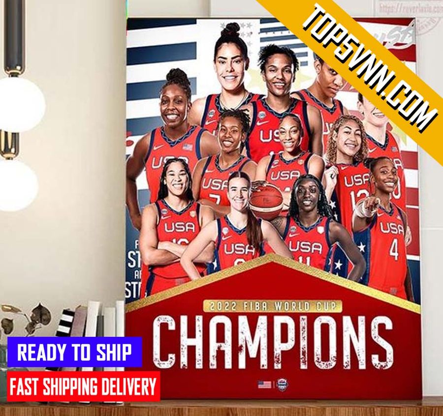BEST USA Basketball Are 2022 FIBA World Cup Champion Gift Poster Canvas