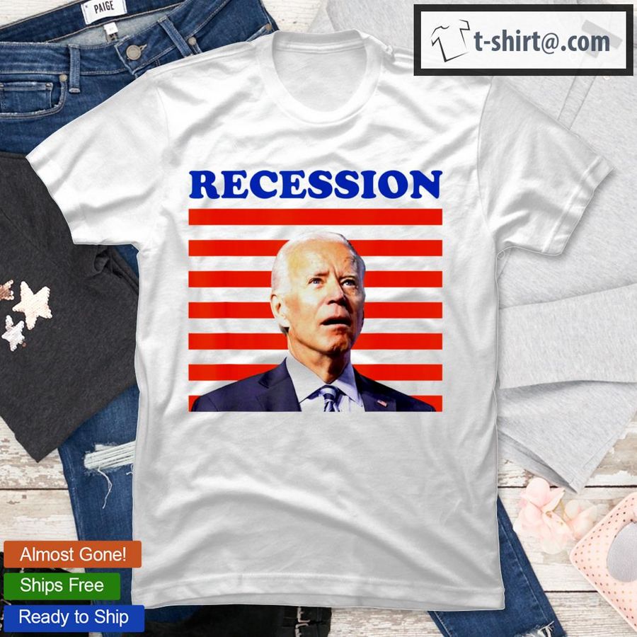 Biden Recession Anti Biden America Flag T-Shirt