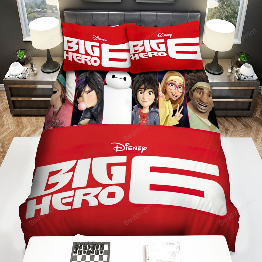 Big Hero 6 (2014) Movie Poster Fanart 6 Bed Sheets Spread Comforter Duvet Cover Bedding Sets