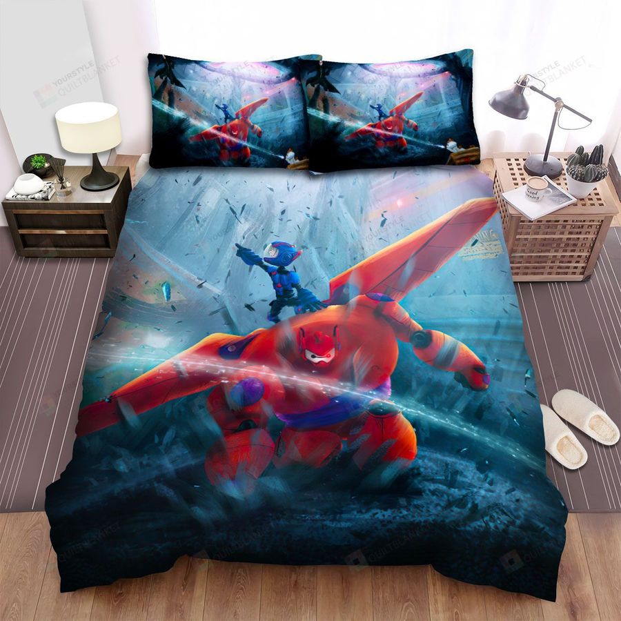 Big Hero 6 Baymax &Amp Hiro Fighting Villain Bed Sheets Spread Comforter Duvet Cover Bedding Sets
