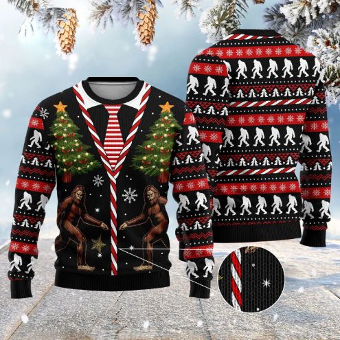 Bigfoot Christmas Vintage Wool Knitted Sweater