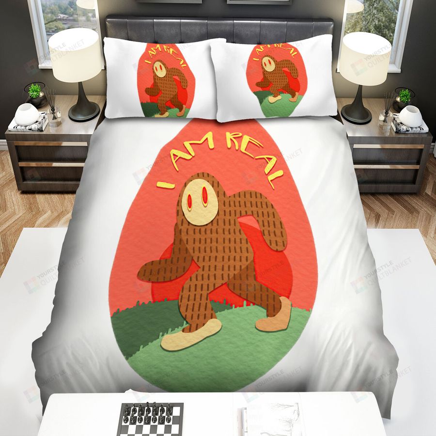 Bigfoot I Am Real Logo Bed Sheets Spread Duvet Cover Bedding Sets