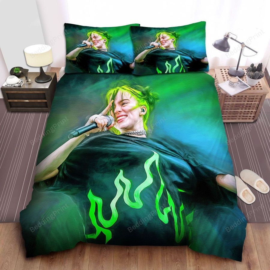 Billie Eilish Performance In Acrylic Painting Bed Sheets Duvet Cover Bedding Sets