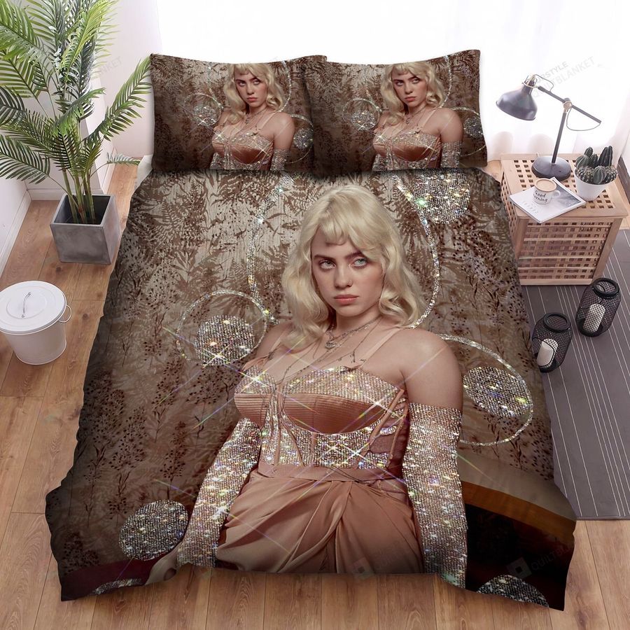 Billie Eilish Sparkle Dress Photograph Bed Sheets Spread Comforter Duvet Cover Bedding Sets