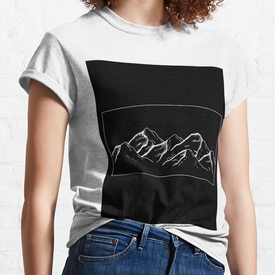black and white mountain Classic T-Shirt