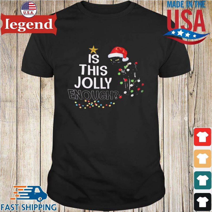 Black cat is this jolly enough Christmas tree shirt