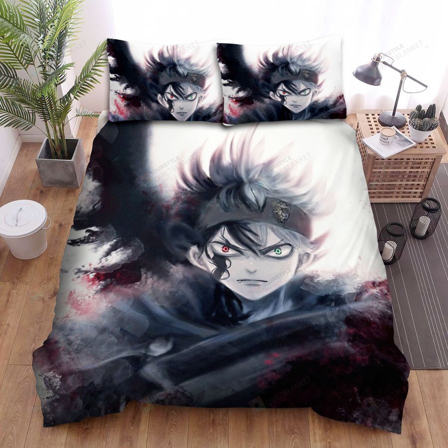 Black Clover Asta With Red And Green Eyes Bed Sheets Spread Comforter Duvet Cover Bedding Sets