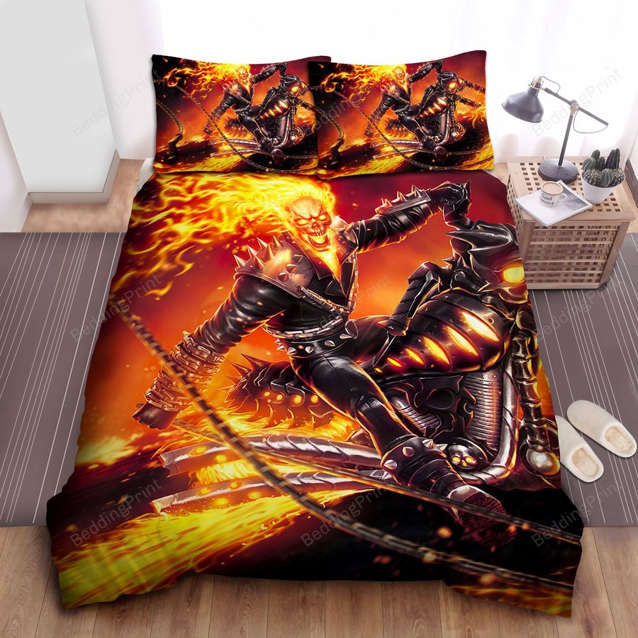 Black Motor Of Ghost Rider Bed Sheets Duvet Cover Bedding Sets