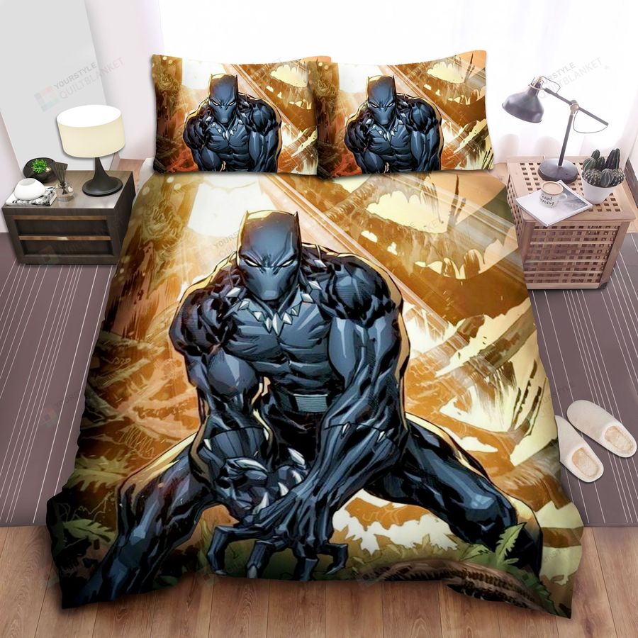 Black Panther Comic Bed Sheets Spread Comforter Duvet Cover Bedding Sets