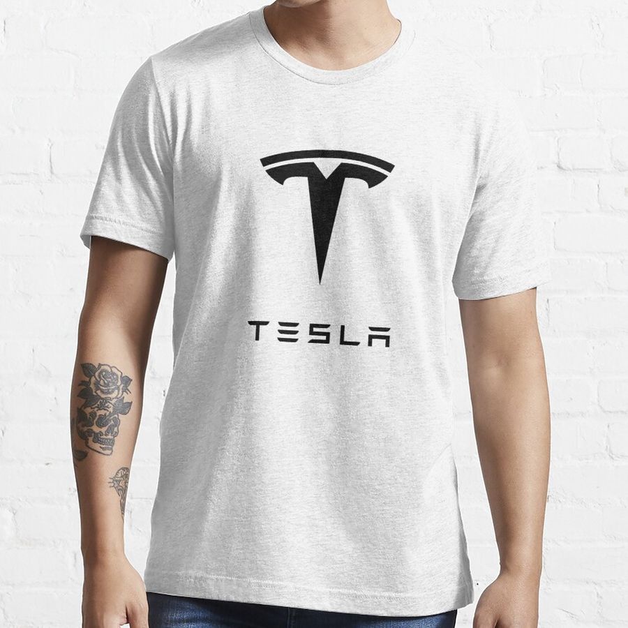 black tesla logo Essential T-Shirt
