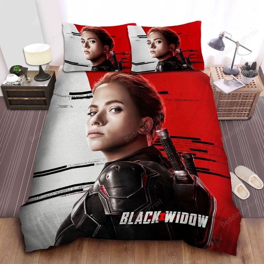 Black Widow, Knives On Her Back Bed Sheets Duvet Cover Bedding Sets