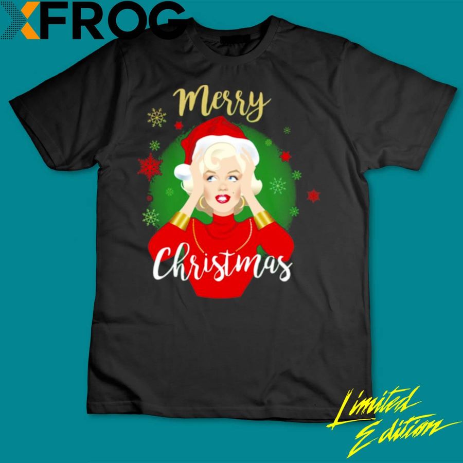 Blonde Marilyn Monroe Merry Christmas Shirt
