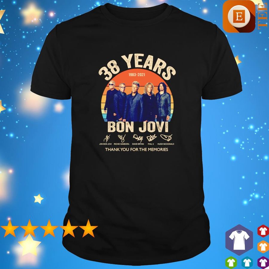 Bon Jovi 38 Years 1983 2021 Thank You For The Memories Signatures Shirt