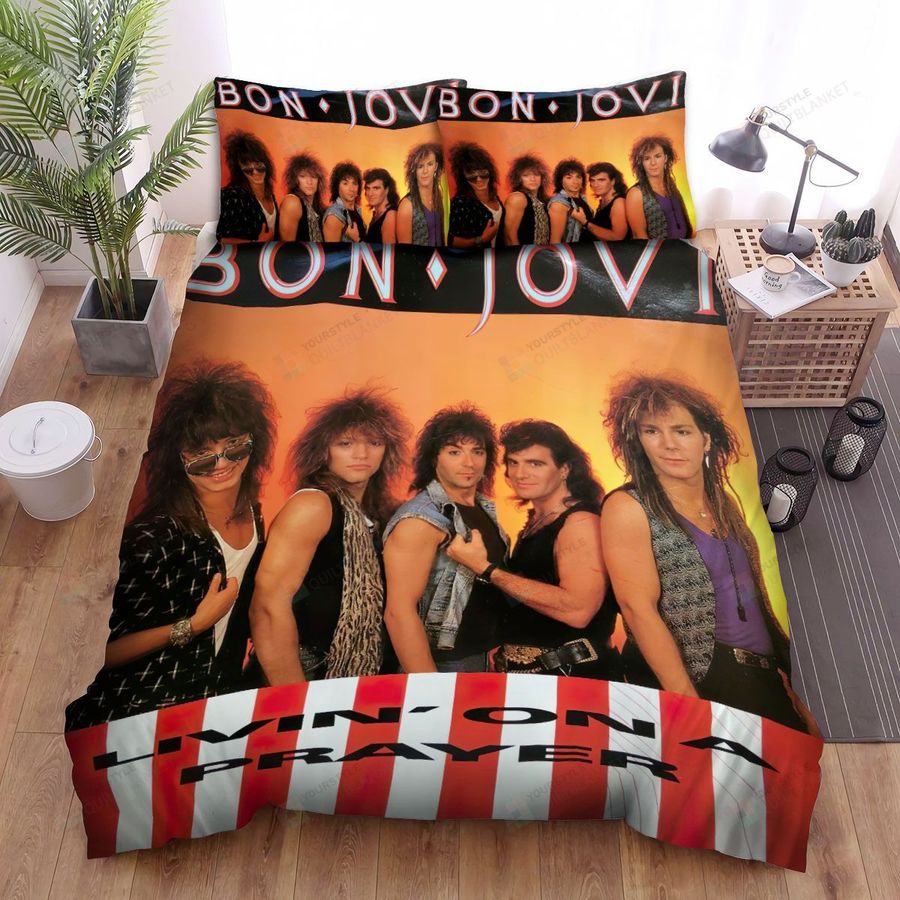 Bon Jovi Cover Single Living On A Prayer Bed Sheets Spread Comforter Duvet Cover Bedding Sets