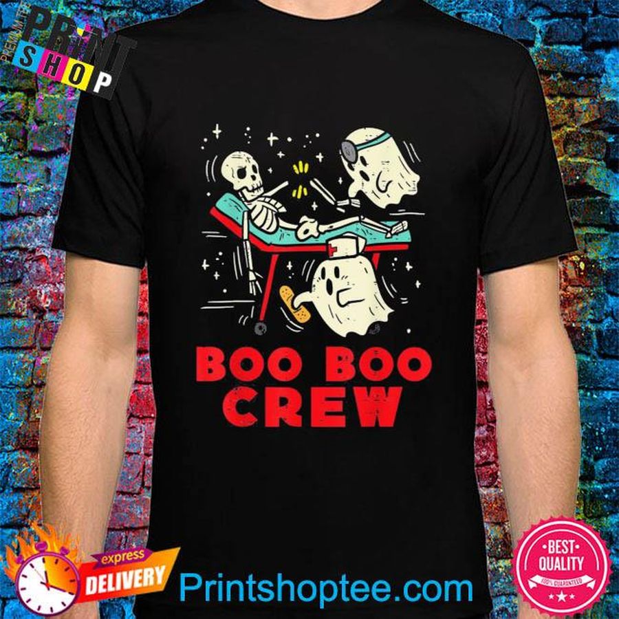 Boo boo crew ghost skeleton nurse halloween shirt