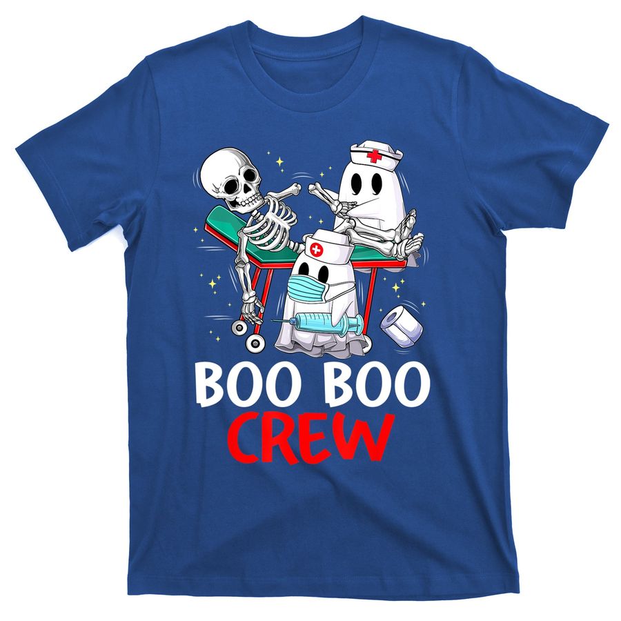 Boo Boo Crew Nurse Ghost & Skeleton Funny Halloween Costume T-Shirts