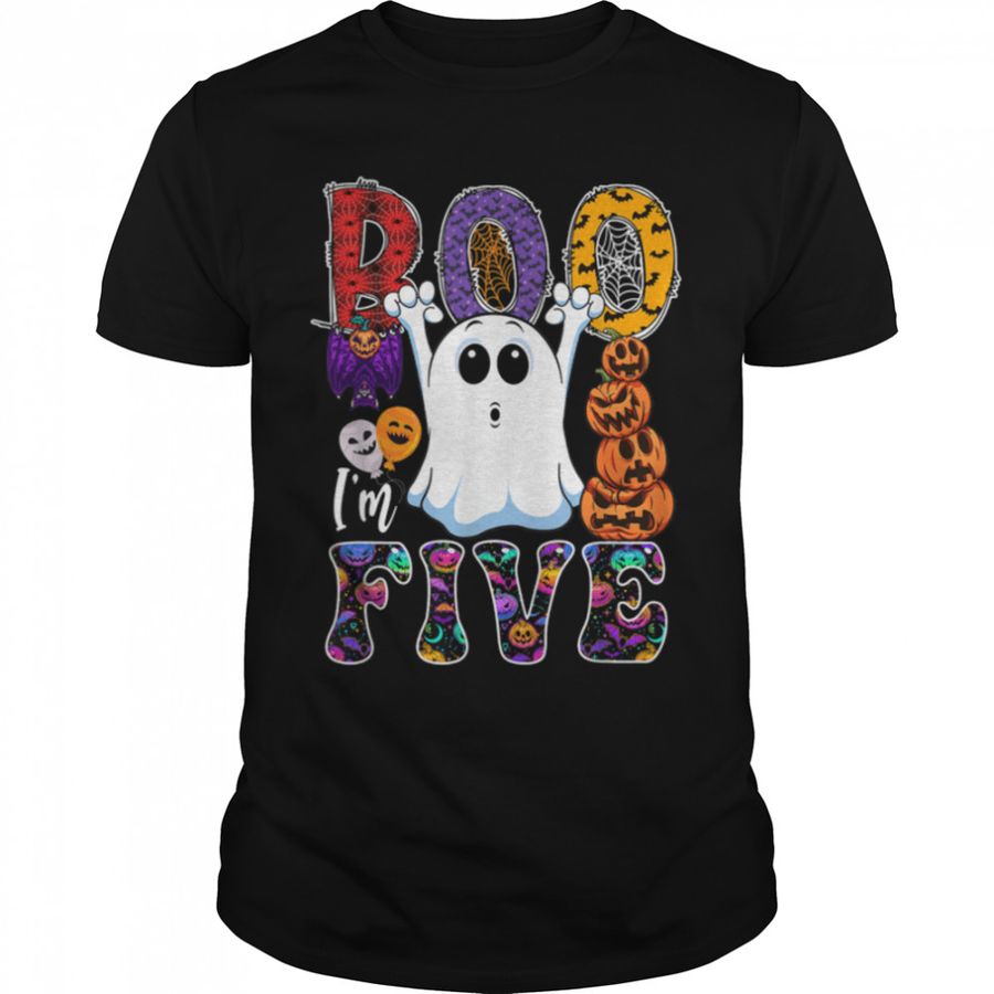 Boo I'm Five Cute Boo Ghost Halloween 5Th Birthday Family T Shirt B0BJ7BFRNM
