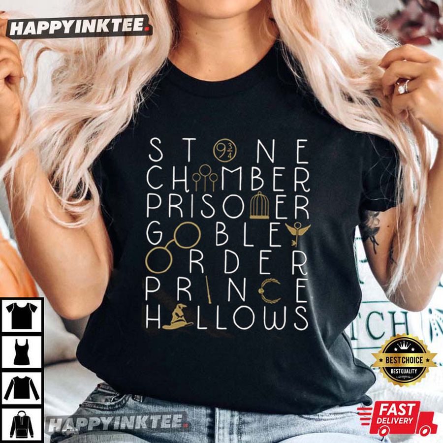 Bookworm Wizard Book Titles Harry Potter T-Shirt