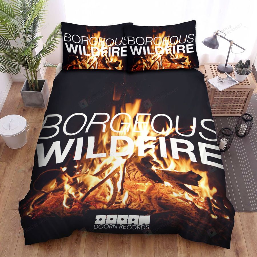 Borgeous Wildfire Bed Sheets Spread Comforter Duvet Cover Bedding Sets