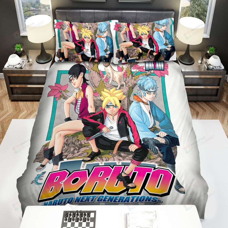 Boruto Naruto Next Generations Movie Naruto Holding A Knife Poster Bed Sheets Spread Comforter Duvet Cover Bedding Sets