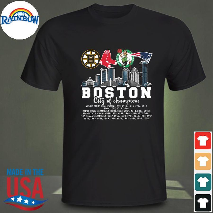 Boston Bruins Boston Red Sox Boston Celtics New England Patriots boston city of champions shirt