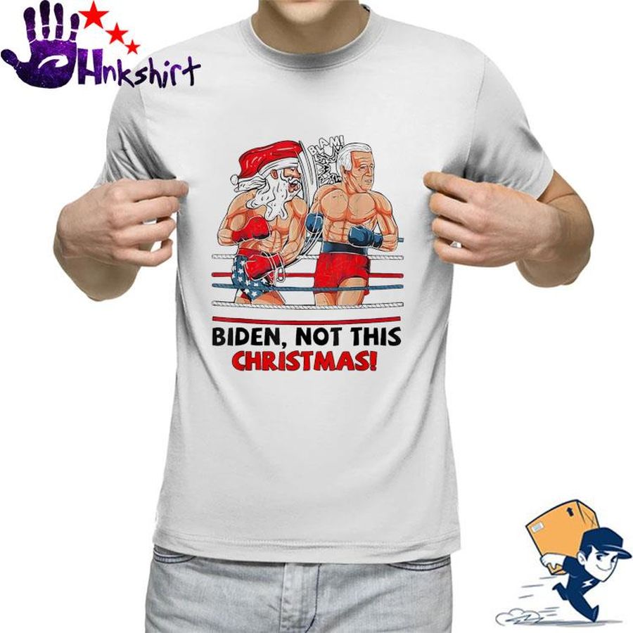Boxing Santa Claus Knockout Biden Not This Christmas Shirt