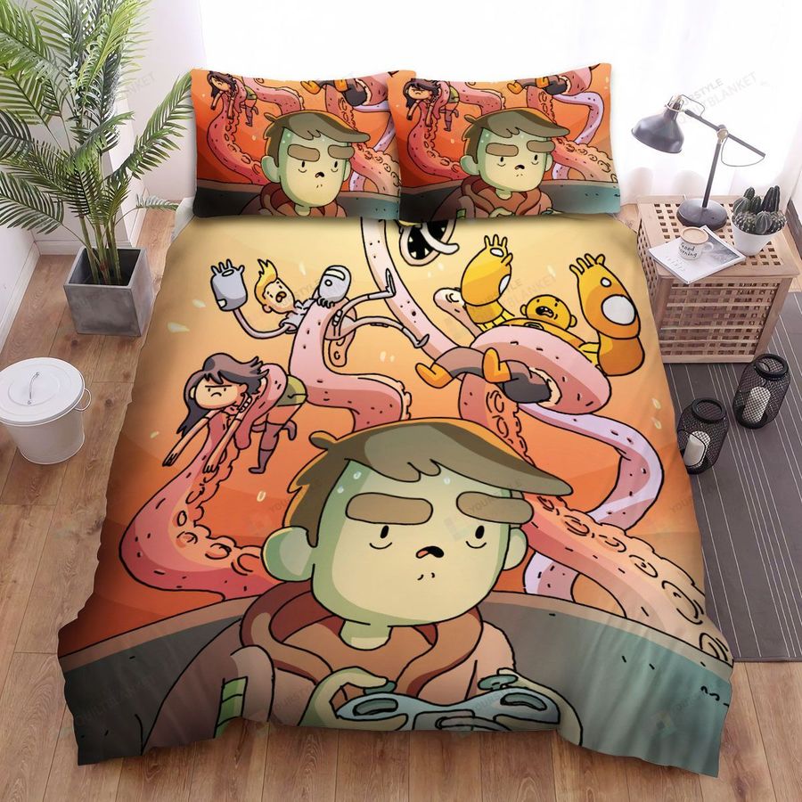 Bravest Warriors Danny Playing Video Games Bed Sheets Spread Duvet Cover Bedding Sets