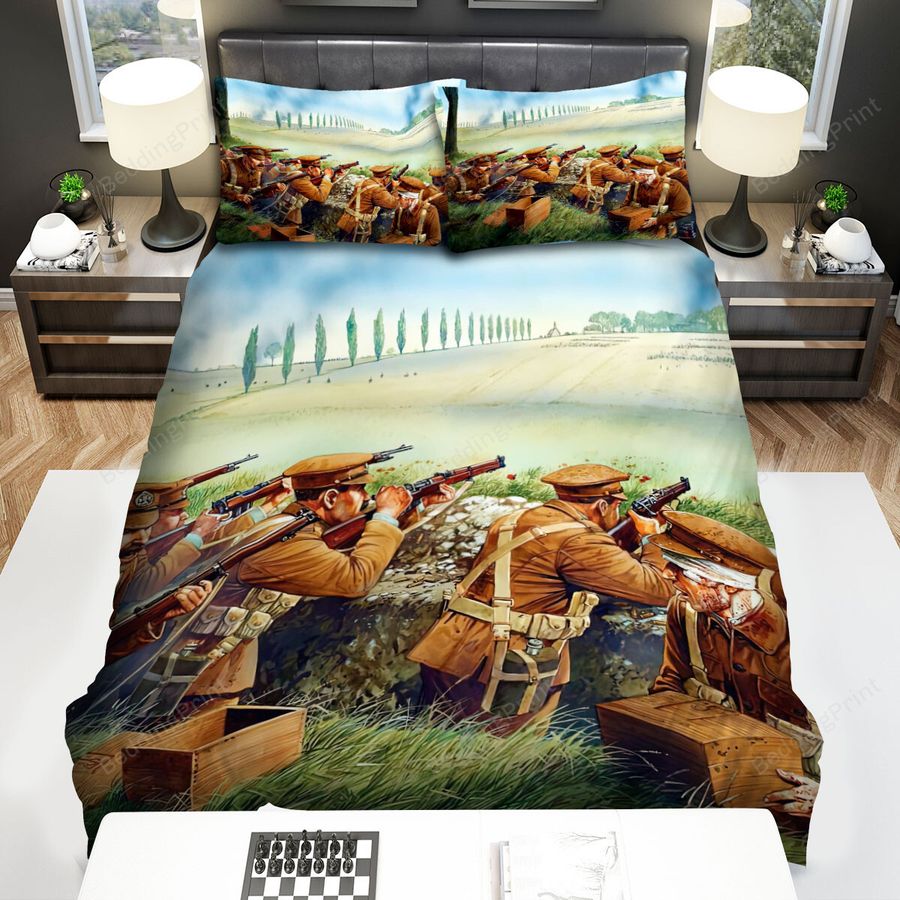 British Soldier In Ww1   Battle Of Mons 1914 Bed Sheets Spread Duvet Cover Bedding Sets